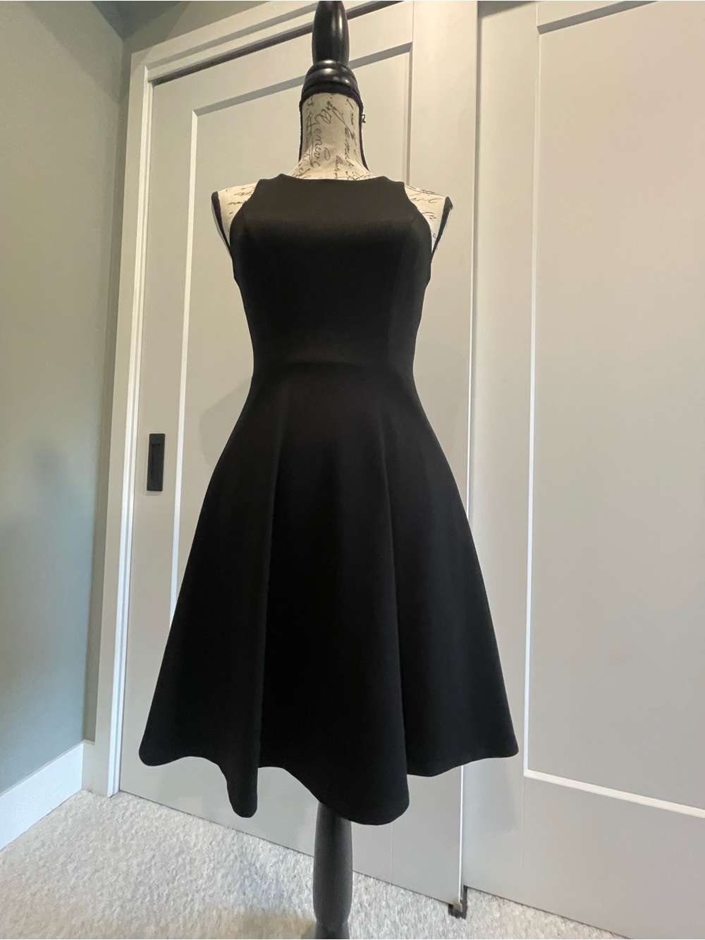 White House Black Market Black Fit-and-Flare Midi Dress